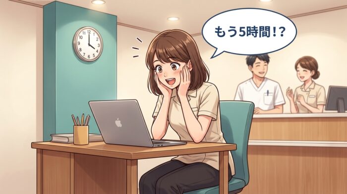 ノートパソコンに夢中になり、気づけば5時間が経っていたスタッフ