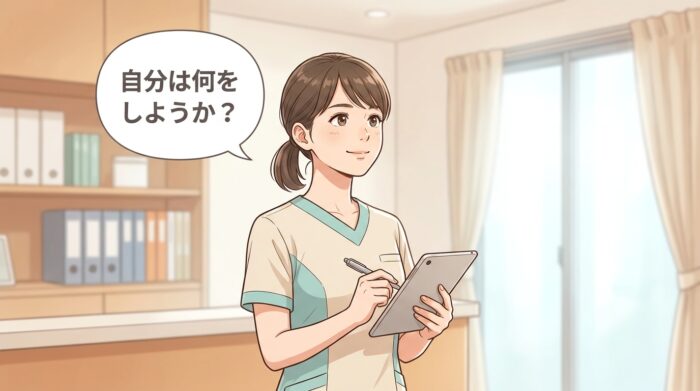 「自分は何をしようか」と前向きに考えるスタッフ