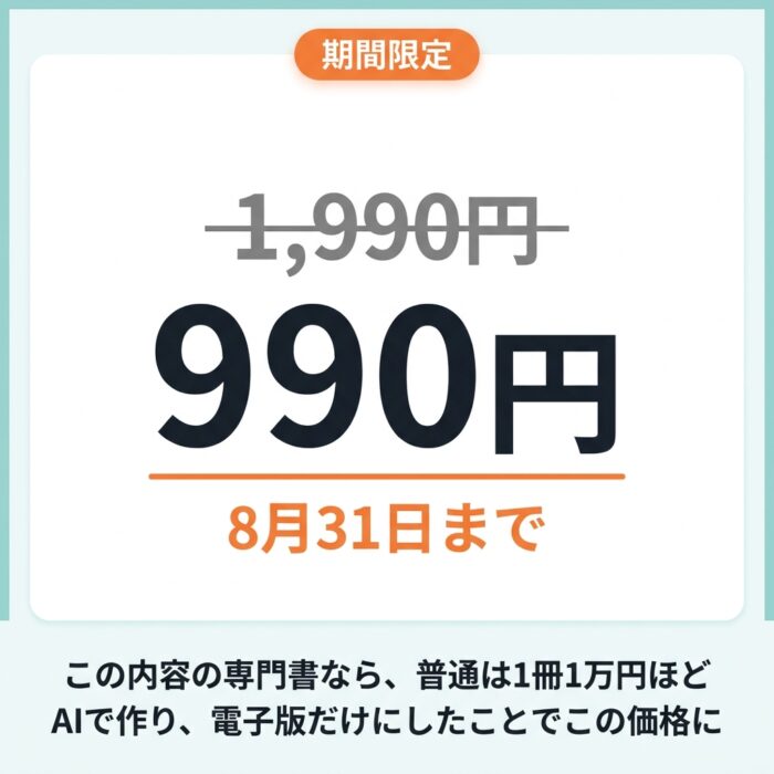 通常1,990円のところ、8月31日まで990円