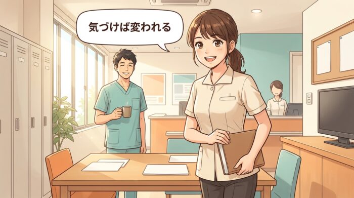 気づけば変われる、と前を向くスタッフ